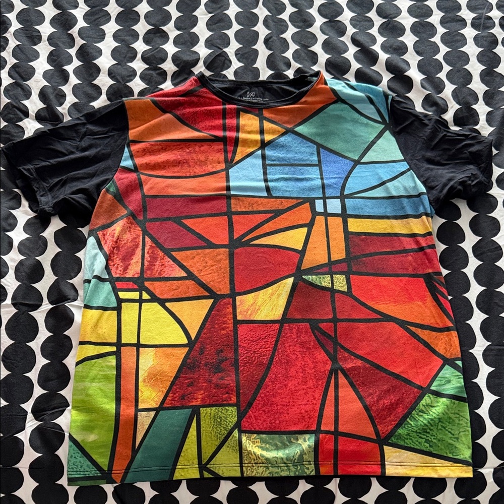 Colorful Geometric Men’s T-Shirt from Basilica Sagrada Família Spain XL
